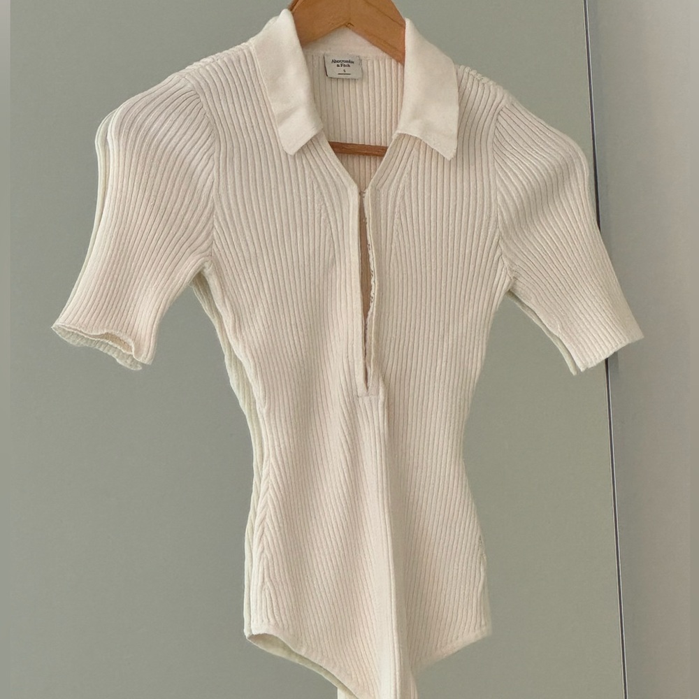 Hook-and-Eye Polo Bodysuit